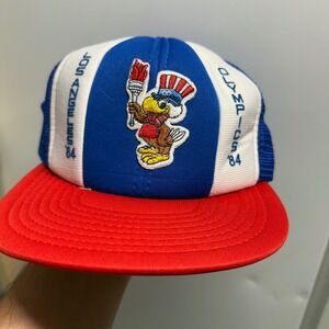 Vintage‎ Los Angeles Olympics '84 Trucker Hat Mascot Eagle Snapback